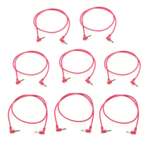 Pack 8 Cables Patch Pink Ángulo 90 Cm Modbap Modular