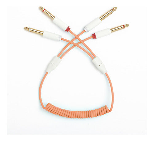 Cable Myvolts Candycord 2x Plug Mono 6.35mm Espiral 40-50cm