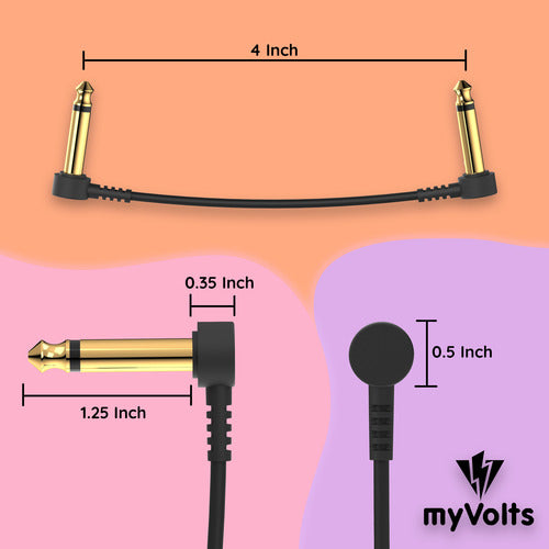 Myvolts Candycords Acppsl18 Cable Patch Pedal 18cm 3 Pack