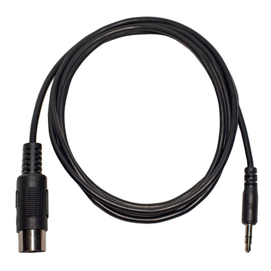 Cable MIDI 1010music de 4 pies, conector TRS 3.5mm a DIN 5 pines, sobre fondo blanco