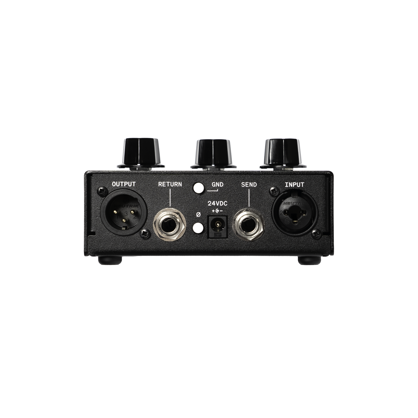 Franklin Audio RA-100 - Vista trasera, conectores XLR y TRS