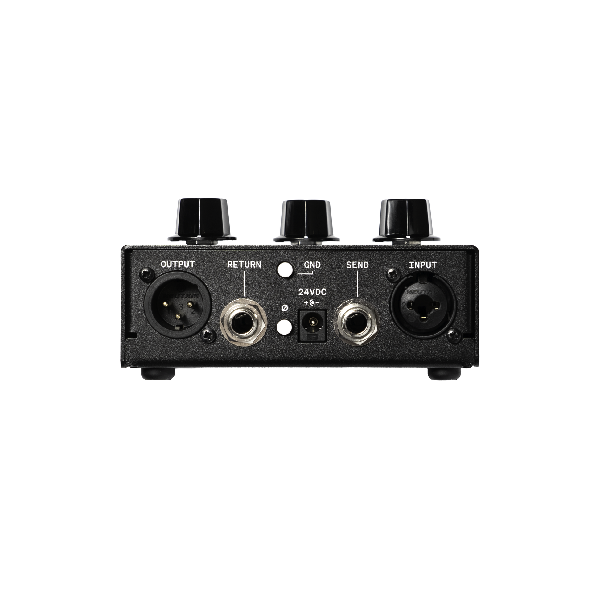 Franklin Audio RA-100 - Vista trasera, conectores XLR y TRS