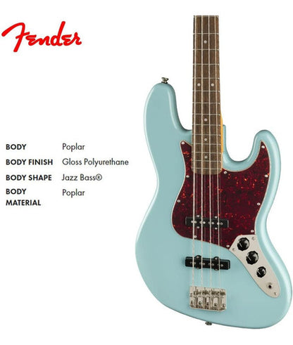 Squier By Fender Classic Vibe 60's Jazz Bass Daphne Blue