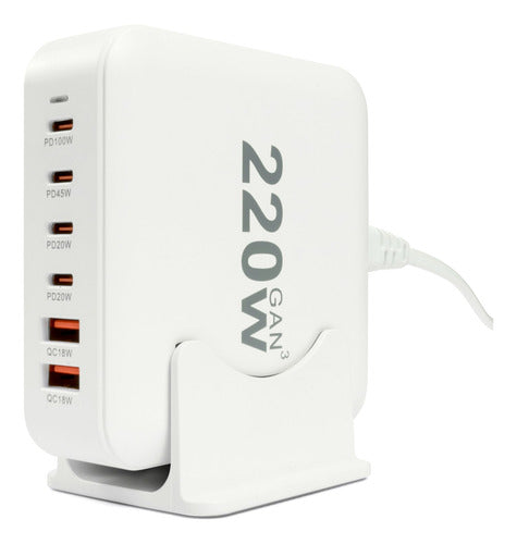 Powerhub Cargador 220w Myvolts Usb Carga Rápida Pd Qc