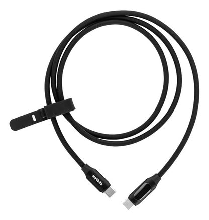 Myvolts Cable Usb-c A Usb-c Con Pantalla Lcd - 1m, 100w Goma