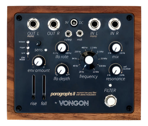 Vongon Paragraphs 2 Pedal Lpf Resonante Moduladores Estéreo