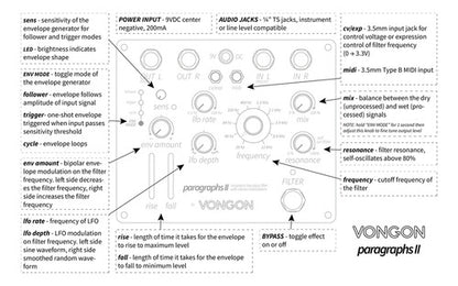 Vongon Paragraphs 2 Pedal Lpf Resonante Moduladores Estéreo