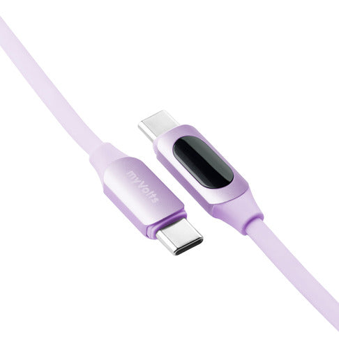 Myvolts Cable Usb-c A Usb-c Con Pantalla Lcd - 1m, 100w Goma
