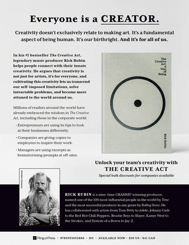 The Creative Act: A Way Of Being, Rick Rubin, Tapa Dura.