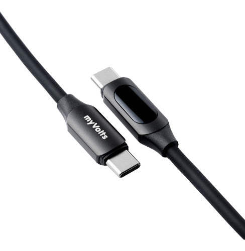 Myvolts Cable Usb-c A Usb-c Con Pantalla Lcd - 1m, 100w Goma