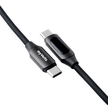 Myvolts Cable Usb-c A Usb-c Con Pantalla Lcd - 1m, 100w Goma