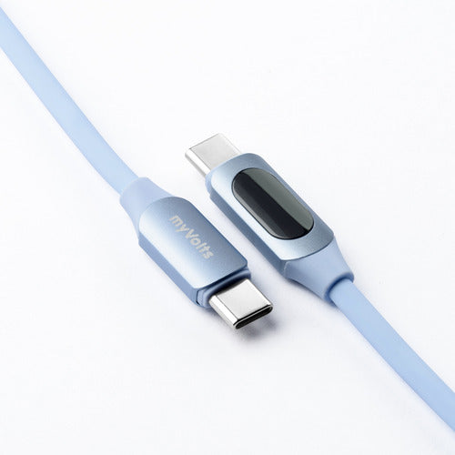 Myvolts Cable Usb-c A Usb-c Con Pantalla Lcd - 1m, 100w Goma