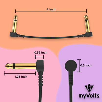 Myvolts Candycords Acppsl18 Cable Patch Pedal 18cm 3 Pack