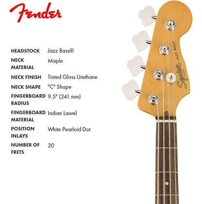 Squier By Fender Classic Vibe 60's Jazz Bass Daphne Blue