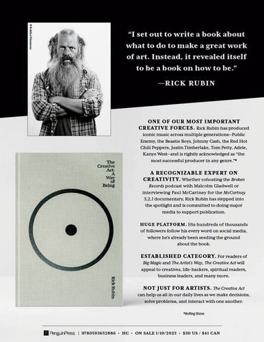 The Creative Act: A Way Of Being, Rick Rubin, Tapa Dura.