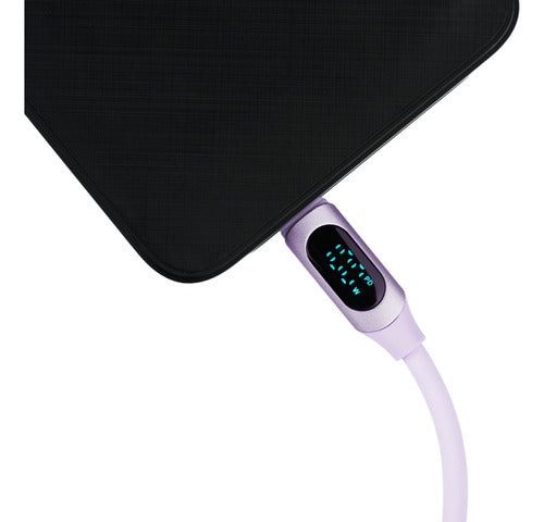 Myvolts Cable Usb-c A Usb-c Con Pantalla Lcd - 1m, 100w Goma