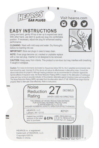 Hearos Multi-purpose Tapones Auditivos 27 Db 2 Pares