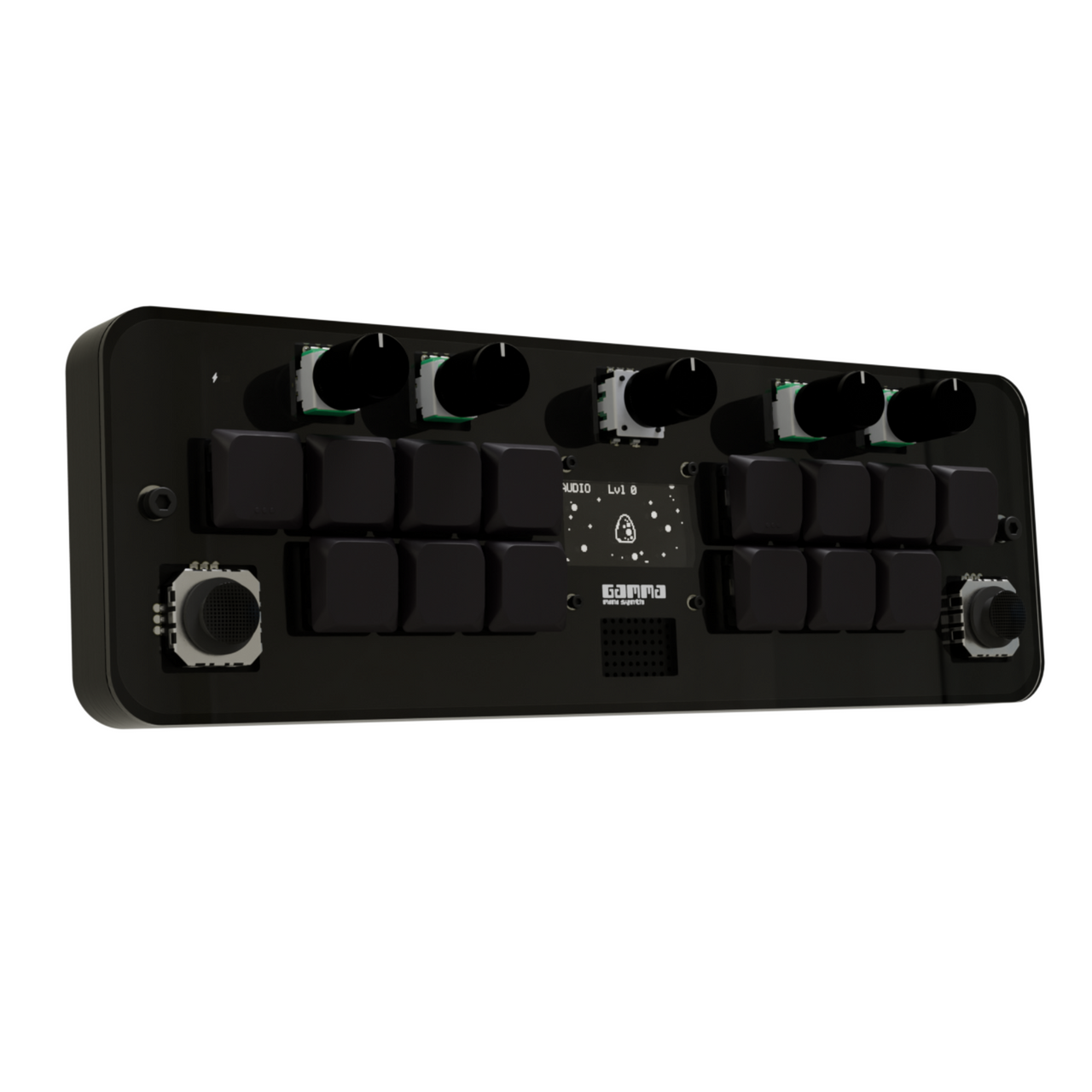 This Is Noise Gamma Mini Synth — vista principal con teclado y thumbsticks
