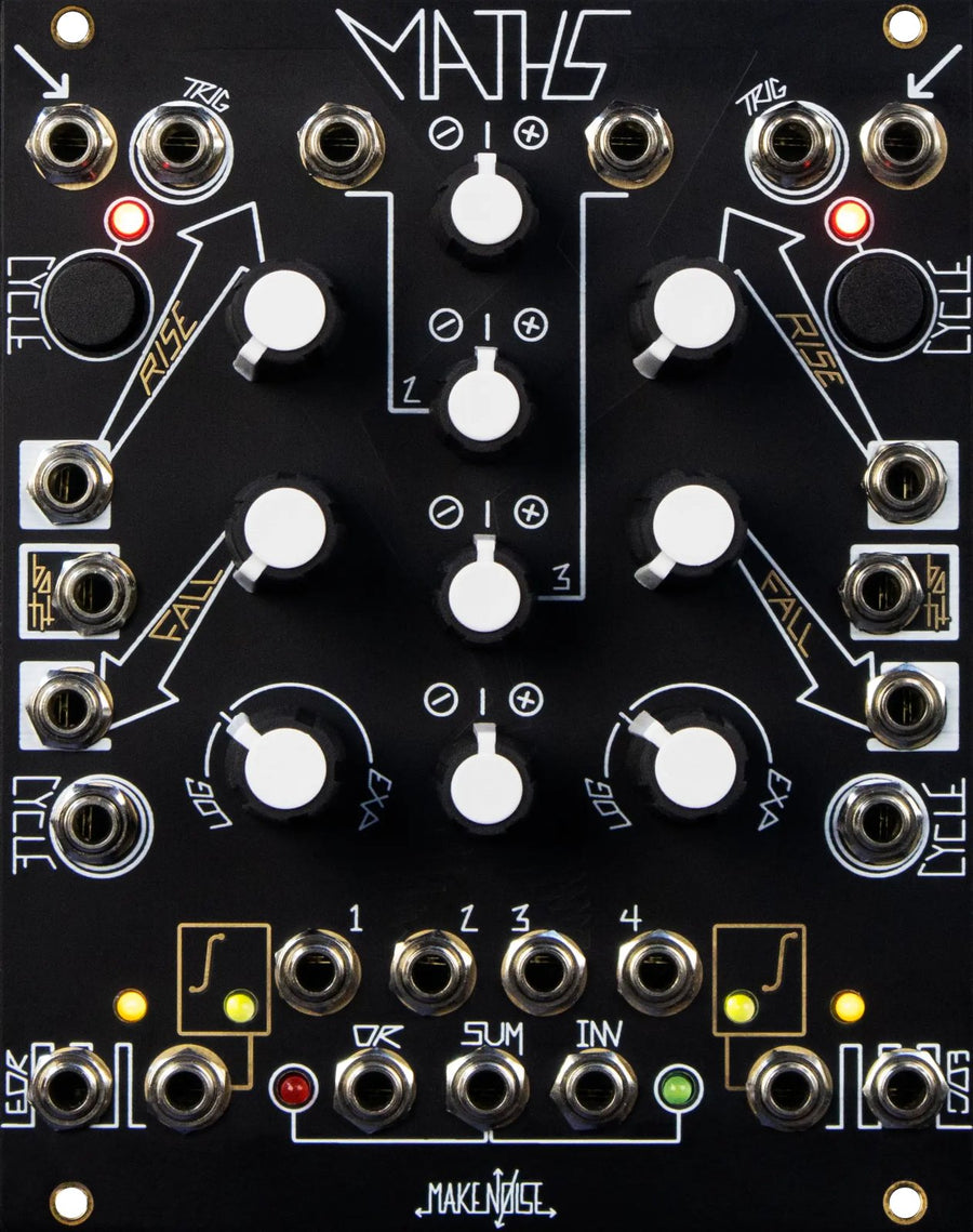 Panel negro del módulo Make Noise Maths