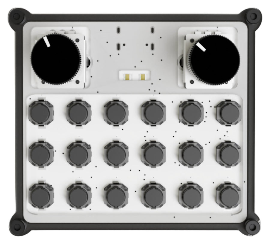 Controlador MIDI this.is.NOISE NM2 visto desde arriba