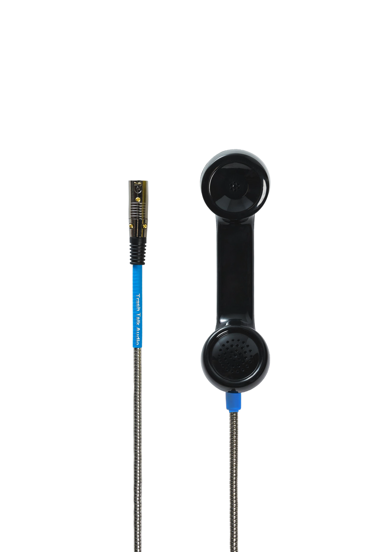 Trash Talk Audio Payphone Mic negro, vista frontal - micrófono dinámico hecho de auricular de teléfono público
