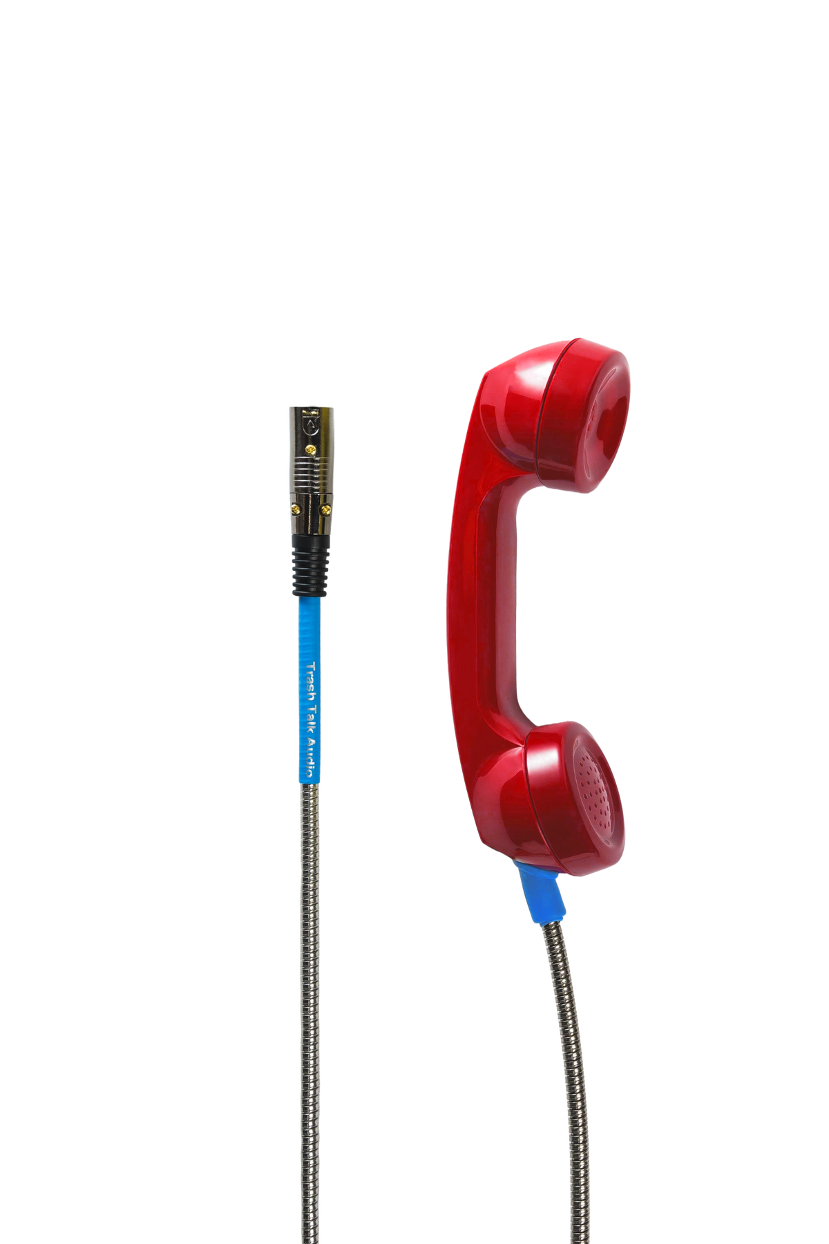 Trash Talk Audio Payphone Mic rojo, vista en ángulo